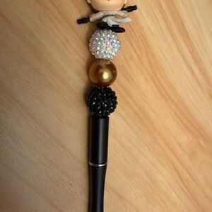 Star Wars Rey Beaded Pen – Doorables Red & Black Novelty Ballpoint Pen (New Ink)